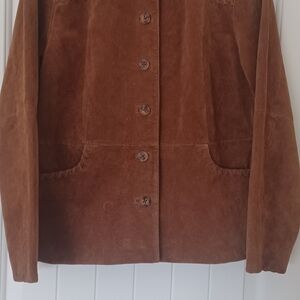 Genuine Camel Color, Leather Jacket, Size Medium